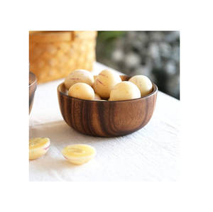 Tazón de Madera con Diseño Único de Tapa y Base Redondas, Apto para Alimentos, Perfecto para Servir Frutas y Aperitivos en Fiestas, Elegante - Product Image 4
