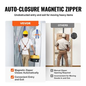 8.5X5 Ft riutilizzabile chiusura automatica magnetica cerniera PE costruzione porta Kit barriera antipolvere per soggiorno barriera del suono - Product Image 3