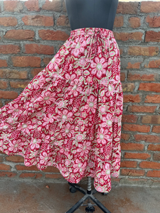 เดรสลำลองผ้าฝ้ายสีขาวพิมพ์ลายบล็อกอินเดียขายดีปี 2026 สำหรับผู้หญิง เอวยางยืด ระบายอากาศได้ดี กระโปรงยาว - Product Image 3