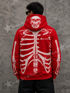 Sudadera con Capucha Sublimada con Estampado de Esqueleto al por Mayor, Fabricante de Sudaderas con Capucha con Gráficos Personalizados, Alta Calidad, Moda Negra de Halloween - Product Image 4