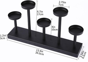 Bougeoir design à têtes multiples Bougeoirs design contemporain avec base en fil métallique durable Support pour bougies décoratives pour la maison Vente à chaud - Product Image 5