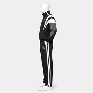 Ensemble de survêtement en nylon personnalisé pour homme, veste coupe-vent à capuche zippée, pantalon ample à jambes larges, tenue décontractée streetwear coupe-vent - Product Image 5