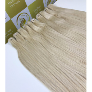 Extensions de cheveux humains 100% vierges Remy, couleur blanche, 20 pouces, lisses, en stock, haute qualité, couleur froide, grande réduction - Product Image 1