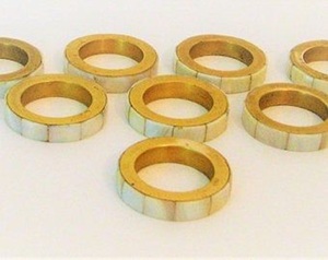 <b>Hand</b> Crafted Design Brass MOP Napkin <b>Ring</b> Metal Napkin <b>Ring</b> With MOP Inlay Stainless steel Napkin <b>Ring</b> At very best Price - Product Image 1
