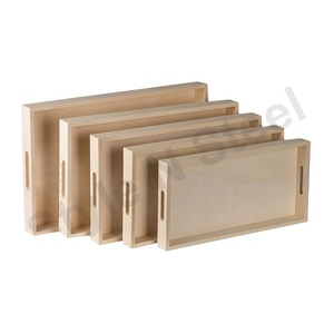 Bandejas de madera con asas Bandeja para servir Decoración para el hogar Plato de madera para comida Fruta Aperitivos y bebidas - Product Image 2