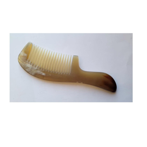 Peigne en bois et corne authentique fait main pour coiffure, démêlage, toilettage – Outil écologique pour la maison, salon professionnel, barbier et beauté - Product Image 1