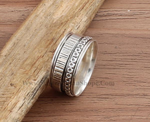 Bague anti-stress rotative authentique en argent sterling 925 avec sertissage clos, pour femmes et hommes, bijou de méditation et anti-angoisse, idéale pour les fêtes - Product Image 3