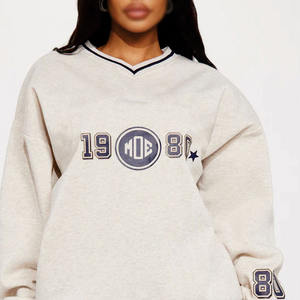 เสื้อสเวตเชิ้ตผ้าฟลีซแบบโอเวอร์ไซส์สำหรับทุกเพศ ขายส่ง รับทำโลโก้ คอกลม สวมหัว สไตล์ลำลอง สตรีทแวร์ ผู้ผลิต OEM สำหรับผู้ซื้อในสหรัฐอเมริกา - Product Image 5