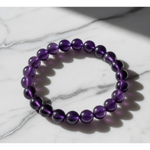 Handcrafted Heart-Shape Amethyst <b>Beaded</b> <b>Bracelet</b> for Gift-Wholesale From India - Product Image 3