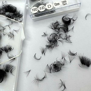 Extensions de cils en cheveux synthétiques de qualité supérieure 10D-20D, naturelles, longues et étroites, courbures CC/DD/M/L, bouquets de volume préfabriqués, doux, mats, haute qualité - Product Image 3