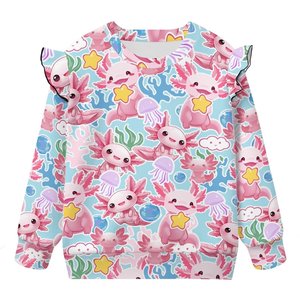 Sweat-shirt tricoté personnalisé pour bébé, col rond, manches longues, décontracté, écologique, avec manches évasées, vente en gros - Product Image 6