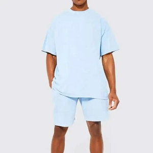 Ensemble de shorts pour hommes de haute qualité 2024, vêtements d'été, ensembles de jogging pour hommes, manches courtes avec shorts, coton, ensembles d'été pour hommes, tricoté uni - Product Image 4