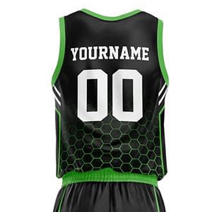 Ensemble short et maillot de basket personnalisé pour équipe, imprimé, 100 % polyester, anti-transpiration, respirant, antibactérien, grandes tailles - Product Image 5