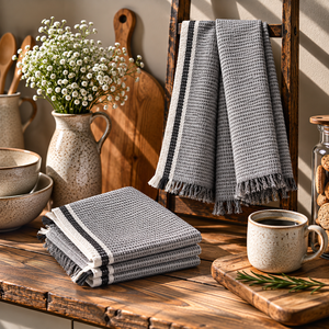 Bulk Quantity Indian Exporter Classic Design Luxury Waffle Design 100% Cotton Canvas Woven Quick-Dry Kitchen <b>Towels</b>. - Product Image 1