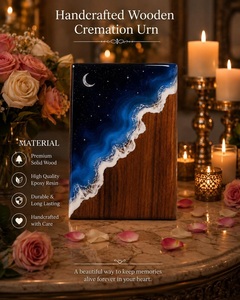 Custom Rosewood Urn Ocean Wave Resin Inlay handmade urn <b>box</b> Handmade Rosewood Urn <b>Box</b> with Ocean Wave Resin <b>Memorial</b> Design - Product Image 6