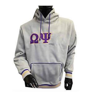 Omega |   Psi |   Sweat à capuche brodé personnalisé avec lettres grecques, en molleton de coton épais, style universitaire, streetwear unisexe pour jeunes - Product Image 1
