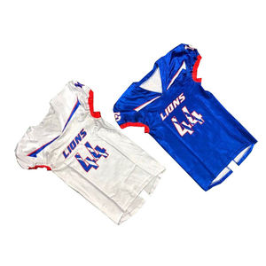 Camiseta de fútbol americano personalizada de alta calidad Blanco azul real diseño hecho más vendido camiseta de fútbol americano - Product Image 1