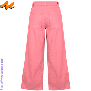 Pantalones Vaqueros Anchos de Mezclilla para Mujer MASTER TEXTILE, Cintura Alta, Corte Holgado, Teñido, Tela Transpirable, Casual, para Toda Temporada, Algodón y Poliéster - Product Image 2
