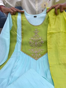 Pure Mul Chanderi Weaving Zari Jacquard Lagadi Suit Set <b>Top</b> And Pant With Beautiful Banarasi Lagadi Dupatta A-line Anarkali Set - Product Image 3