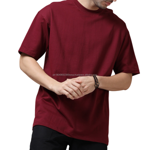 T-shirt surdimensionné en gros pour hommes, logo personnalisé, coton uni, manches courtes, taille plus, tee-shirt pour streetwear moderne - Product Image 3