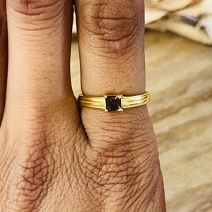 Modern Style Smoky <b>Quartz</b> <b>Ring</b> Minimalist Brass Jewelry For Women 18k Gold Plated Dainty Geometric <b>Ring</b> For Wholesale/OEM/ODM - Product Image 3