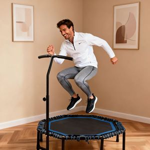 Trampolín Plegable de 48 Pulgadas para Adultos, Carga Máxima 450 lb, con Manillar Ajustable y Cuerdas Elásticas Resistentes, Estable - Product Image 1