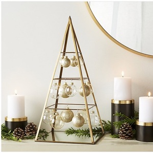 Antique Metal Christmas <b>Tree</b> Decor Vintage Handicraft Style <b>Star</b> Top <b>Tree</b> Shape Ornament - Product Image 4