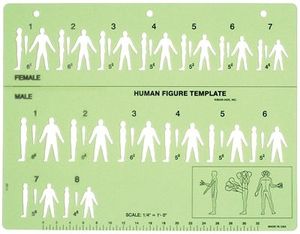 RE-AB-LINE INC Modèle de scène de crime RSC-100 en plastique vert, échelle 1/4"=1'0" avec formes et figures pour l'analyse criminalistique - Product Image 6