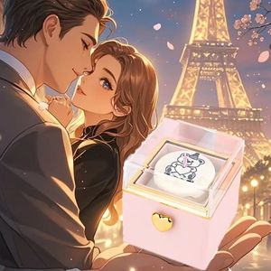 Portagioie a Forma di Orso Rotante con Candela Profumata, Regalo Sorpresa per Proposte di Matrimonio, Categoria Prodotto Elegante e Dettagliata - Product Image 1