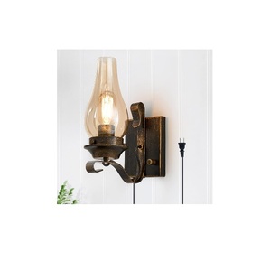 Lanterne murale extérieure, applique murale étanche, luminaire mural noir antirouille avec base en verre transparent, lampe murale - Product Image 4