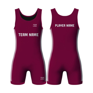 Custom Sublimation Wrestling <b>Singlet</b> <b>Women</b> Maroon White Trim Sweat-Wicking Spandex Polyester Adult Sport Wear - Product Image 6