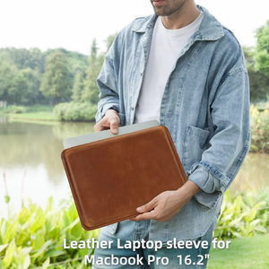 Funda de Piel Genuina para Laptop, Duradera, Estilo Vintage Moderno, Portátil y Personalizada para Macbook Pro 13 con Portaplumas LS-0263 - Product Image 4