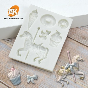 Moule à gâteau en silicone AK Horse, Donut, Glace, Moule à cupcakes, Outils de décoration de gâteaux, Moules en silicone pour fondant - Product Image 3