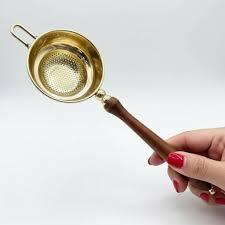 Passoire à thé en laiton de qualité supérieure avec manche en bois, filtre à thé à mailles fines pour thé en feuilles, poignée ergonomique, accessoires à thé traditionnels - Product Image 6