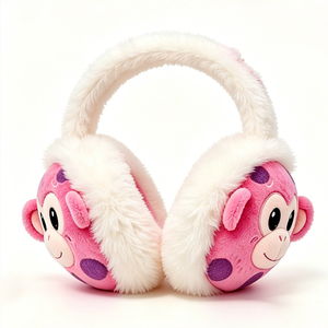 Calentadores de Orejas de Mono Rosa, Estilo Japonés, Suaves y Lindos - Product Image 1