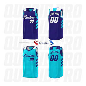 เสื้อบาสเก็ตบอลแบบใหม่ ออกแบบเองได้ ราคาถูก รับผลิตเสื้อบาสเก็ตบอลแบบซับลิเมชั่น ขายส่งจำนวนมาก รับผลิตตามแบบ OEM พร้อมหมายเลขและชื่อทีม - Product Image 2