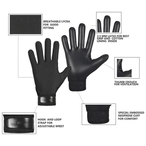 Guantes deportivos unisex para exteriores, de material PU, con cierre de gancho y bucle, para todas las estaciones, color negro. - Product Image 4