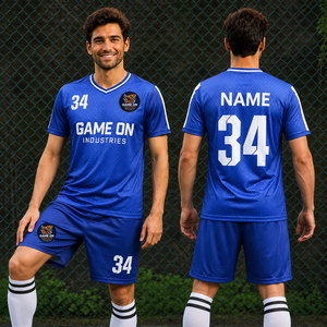 Camiseta de Fútbol Barata, Conjunto de Camisetas de Fútbol Sublimadas, Uniforme de Fútbol Personalizado de Manga Corta para Hombre, Conjunto Deportivo de Camiseta de Fútbol Blanca - Product Image 1