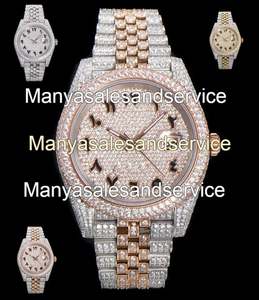 Reloj de Acero Inoxidable con Diamantes Moissanite VVS, Totalmente Automático, de Lujo, Personalizado, para Hombre, en Oferta - Product Image 2