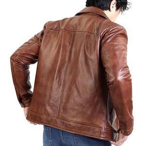 Mens <b>Real</b> <b>Leather</b> <b>Jacket</b> Motorcycle Biker Slim Fit Fashion Winter <b>Jacket</b> OEM Custom Wholesale Factory - Product Image 4