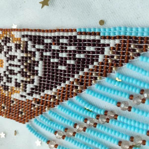 Stunning <b>Beaded</b> Owl Necklace Ukrainian Gerdan Beadwork Handmade <b>Loom</b> <b>Beaded</b> Boho Tribal Statement Necklace <b>for</b> gift Anniversary - Product Image 5