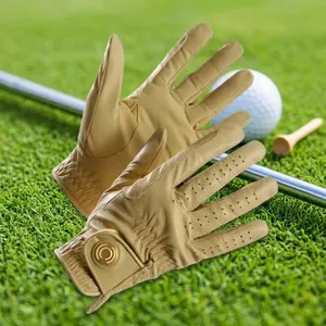 Guantes Deportivos de Golf Unisex, Construcción en Cuero Caberata, Costuras Moradas, Agarre Antideslizante, Diseño de Cierre Ajustable con Velcro - Product Image 6