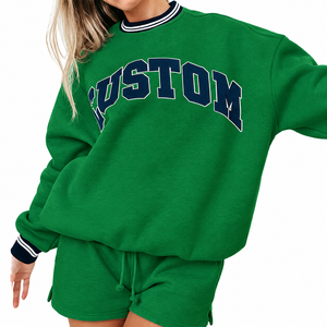 Sweat-shirts pour femmes de style streetwear, imprimés surdimensionnés, col montant, 100% coton, pour l'hiver, respirants et écologiques - Product Image 5