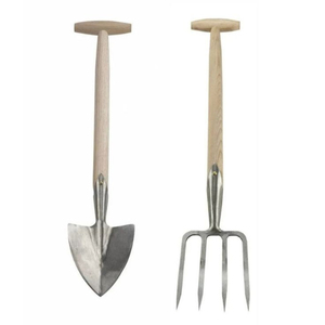 Ensemble d'outils de jardin avec manche en bois, truelle, cultivateur, houe, outils à main en acier au carbone pour la plantation et l'aération du sol - Product Image 4