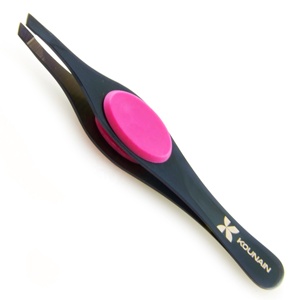 Kounain แหนบคิ้วมันวาวสีโรสโกลด์แบบมืออาชีพปลายเอียงด้ามจับซิลิกอนเครื่องมือความงามสำหรับคิ้ว - Product Image 6