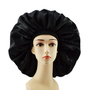 Bonnet de nuit en satin de soie de grande taille, diamètre 45 cm, pour cheveux bouclés et crépus, protection des cheveux, couvre-tête unisexe, décontracté - Product Image 5