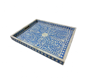 Direct Factory Sale Unique Design Bone Inlay <b>Serving</b> <b>Tray</b> Handicraft Quality <b>Black</b> 35x25x5 cm for Hotel Restaurant Use Indian - Product Image 3