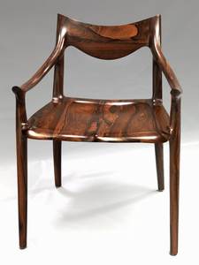 Sillón de Madera Maciza Hecho a Mano de Lujo, Diseño Escultural Moderno de Mediados de Siglo, Acabado en Madera de Palisandro - Product Image 2