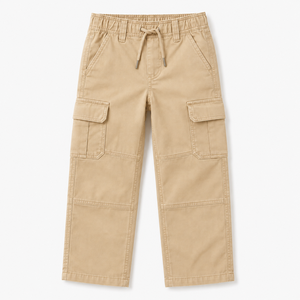 Pantalon cargo imprimé pour garçons, en sergé de coton, multi-poches, taille élastique avec cordon de serrage, coupe droite, décontracté, style streetwear - Product Image 1
