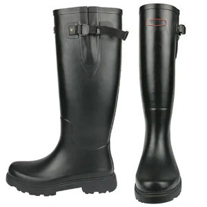 Botas de montar a caballo de cuero transpirable para hombre, color marrón, con cordones, largas hasta la rodilla - Product Image 2